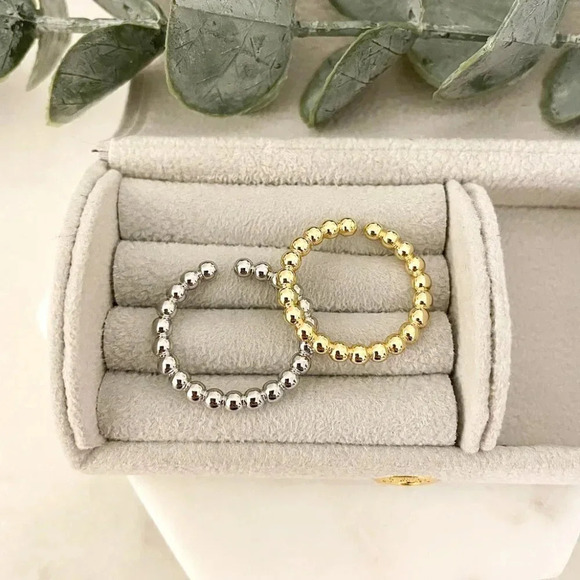 925 Sterling Silver Dainty Bead Ring Minimalist Ring Stackable Ring Band - Picture 5 of 8